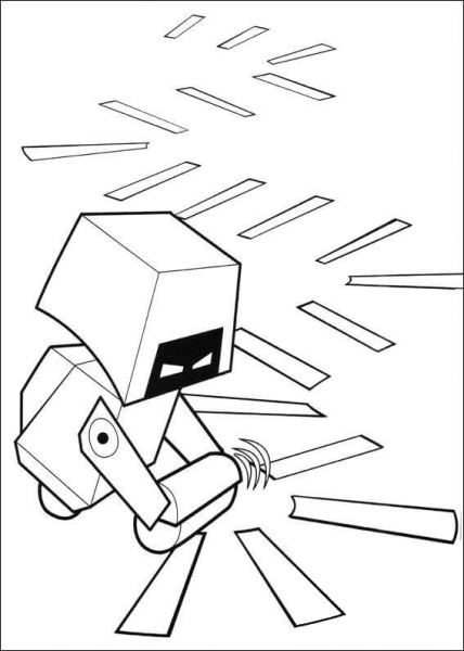Cleaning Robot  coloring page image