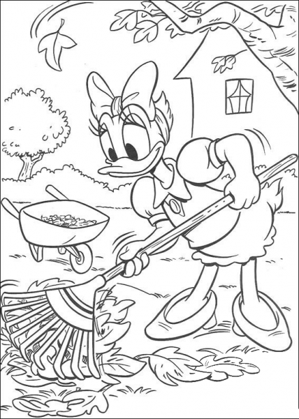 Cleaning The Garden  coloring page image