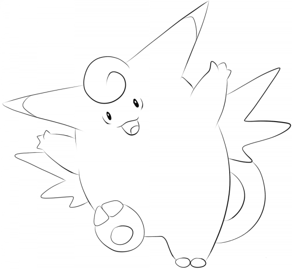 Clefable coloring page image
