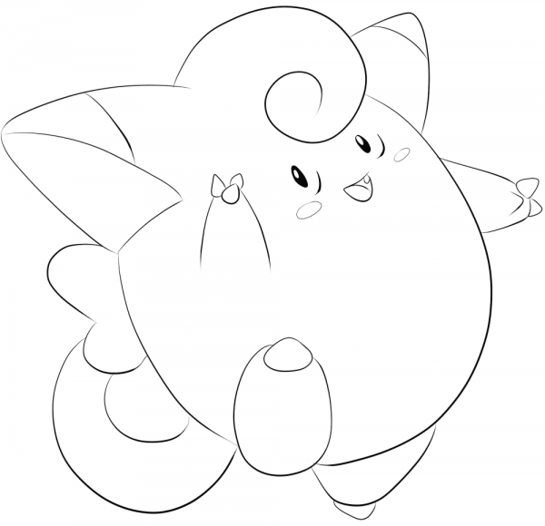 Clefairy coloring page image