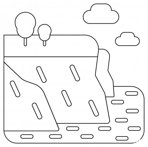 Cliff coloring page image