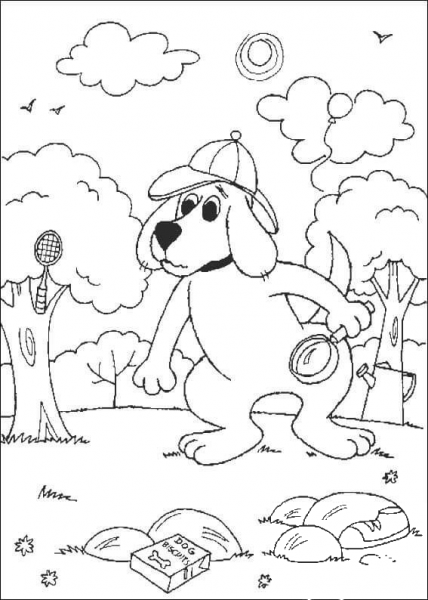Clifford The Detective  coloring page image