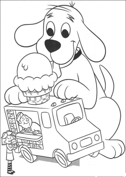 Clifford Wants Some Ice Cream  coloring page image