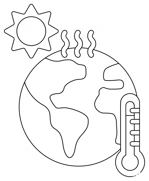 Climate Change coloring page image