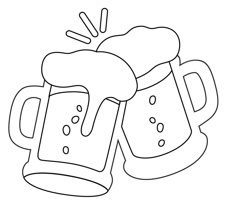 Clinking Beer Mugs Emoji Coloring Page Colouringpages