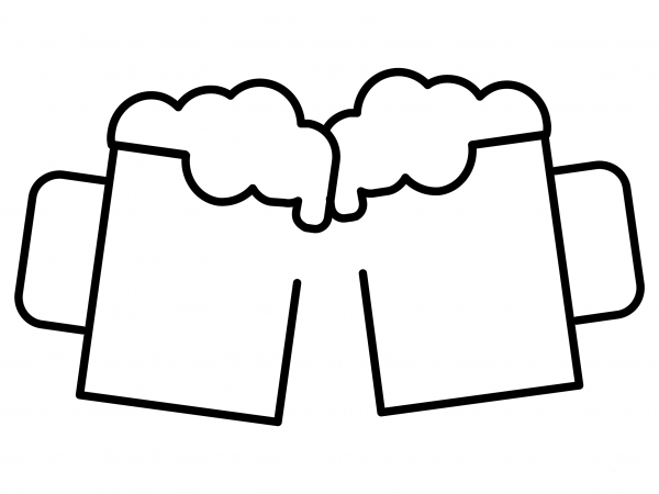 Clinking Beer Mugs Emoji coloring page image