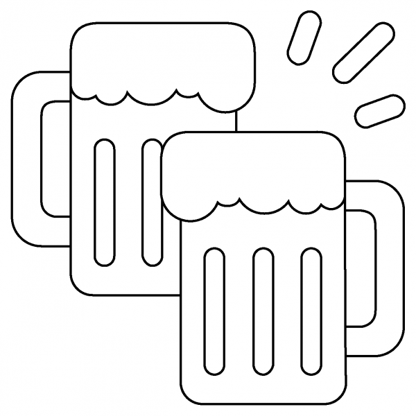 Clinking Beer Mugs Emoji coloring page image