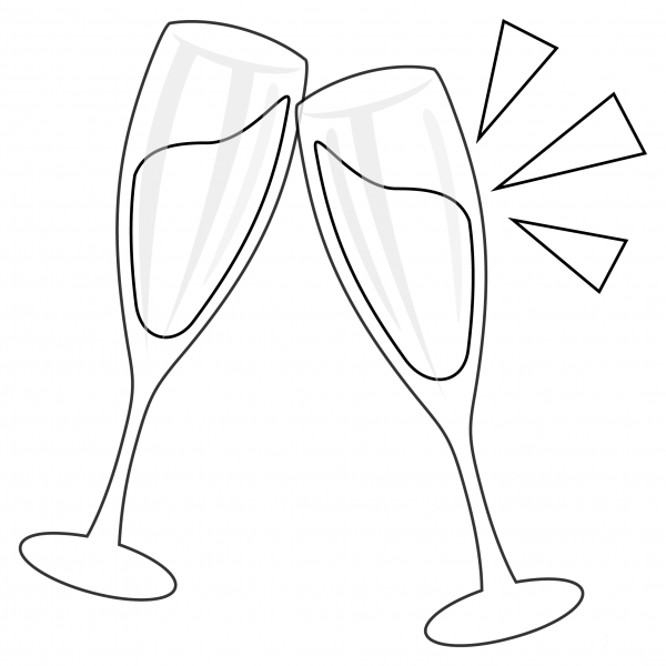 Clinking Glasses coloring page image