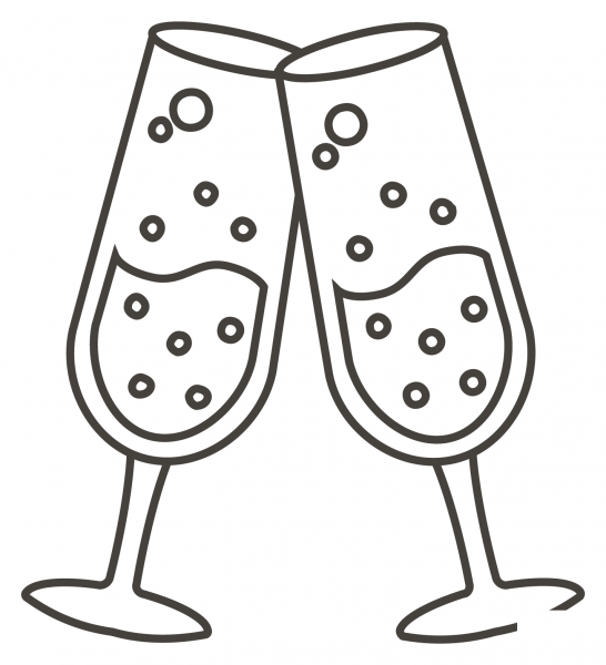 Clinking Glasses coloring page image
