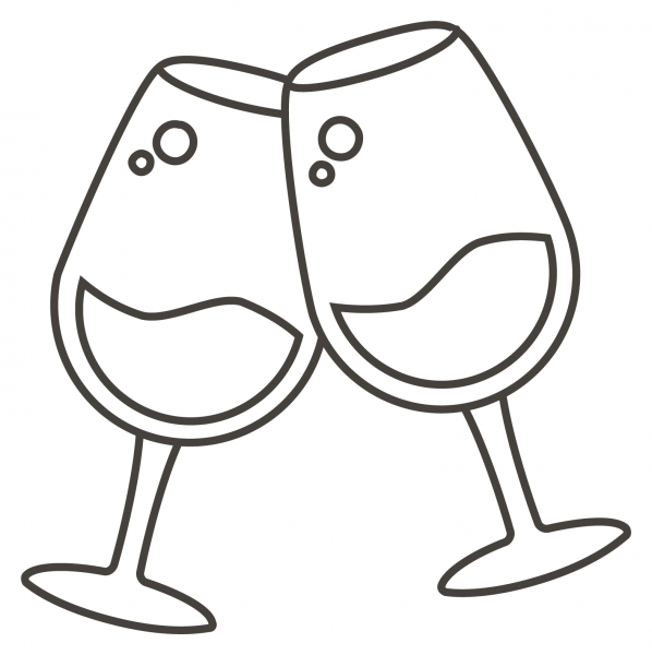 Clinking Glasses coloring page image
