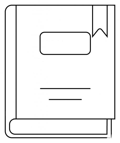 Closed Book Emoji coloring page image