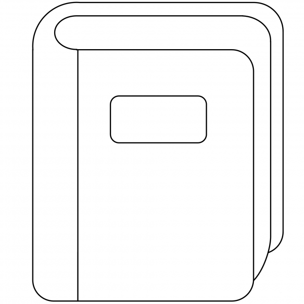 Closed Book Emoji coloring page image