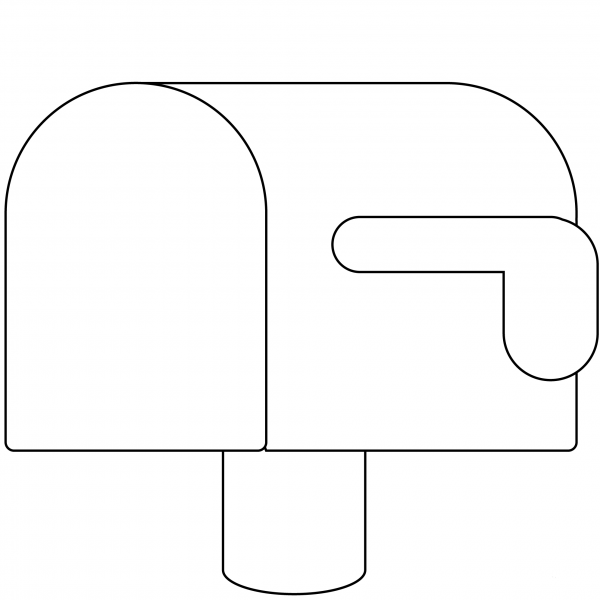 Closed Mailbox Lowered Emoji coloring page image