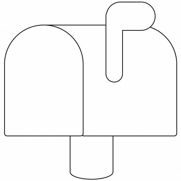 Closed Mailbox Raised Emoji coloring page image