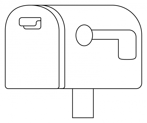 Closed Mailbox with Lowered Flag Emoji coloring page image