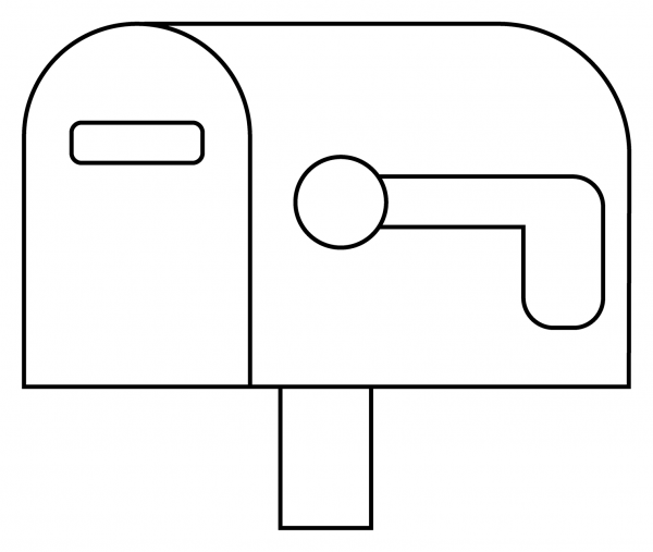 Closed Mailbox with Lowered Flag Emoji coloring page image