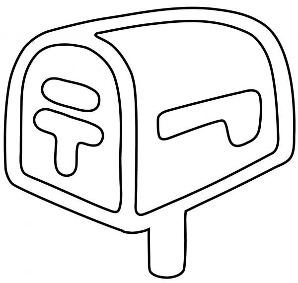 Closed Mailbox with Lowered Flag Emoji coloring page image