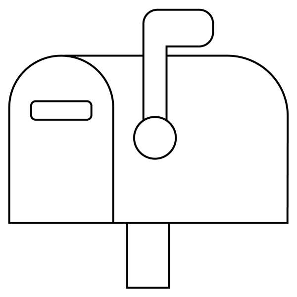 Closed Mailbox with Raised Flag Emoji coloring page image