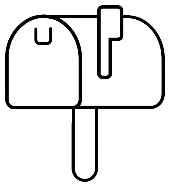 Closed Mailbox with Raised Flag Emoji coloring page image