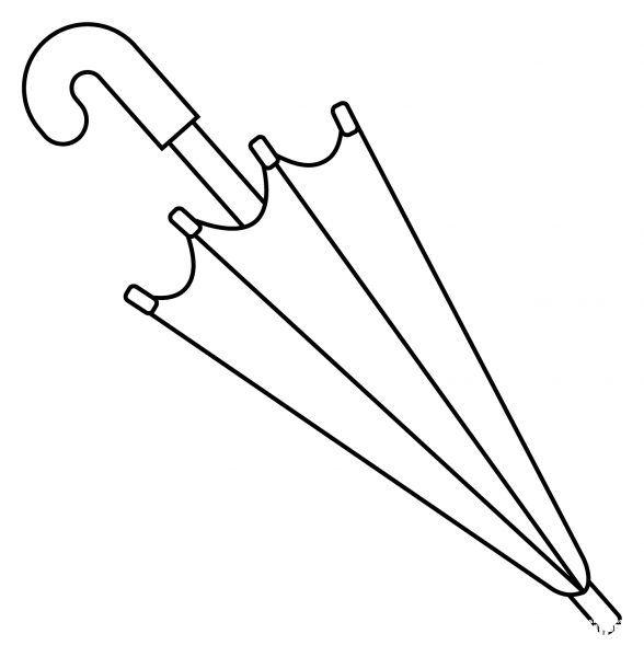 Closed Umbrella Emoji coloring page image