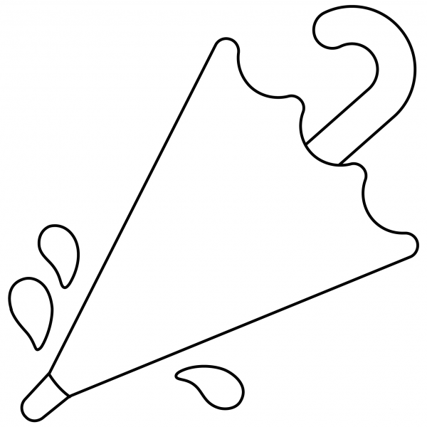 Closed Umbrella Emoji coloring page image