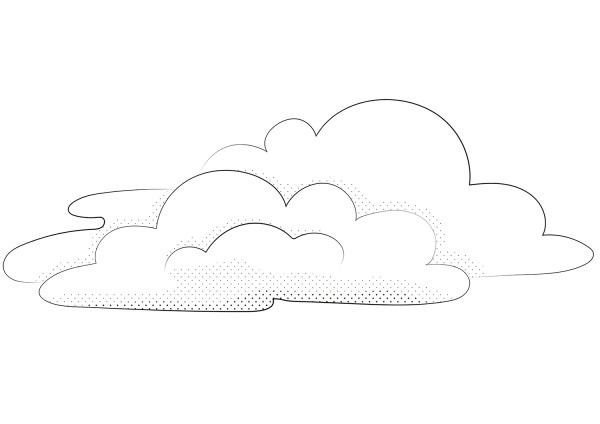 Cloud coloring page image
