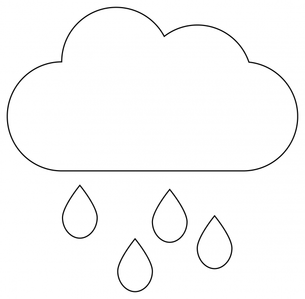 Cloud with Rain coloring page image