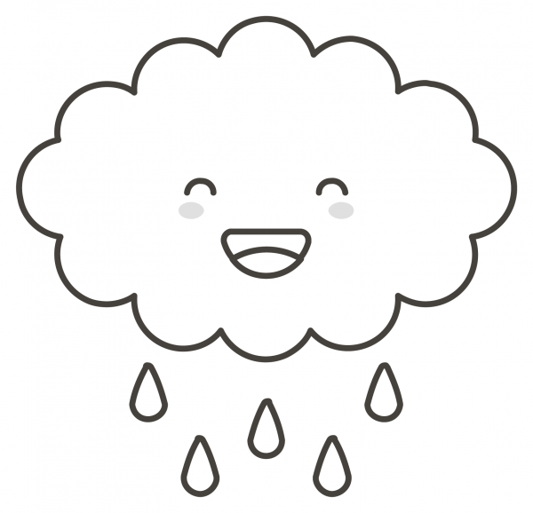 Cloud with Rain coloring page image
