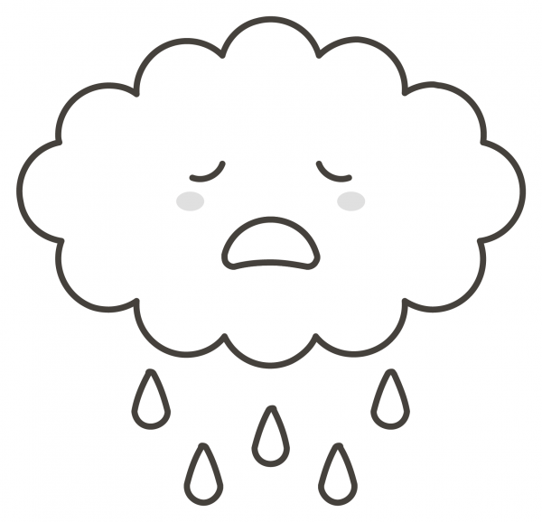 Cloud with Rain coloring page image