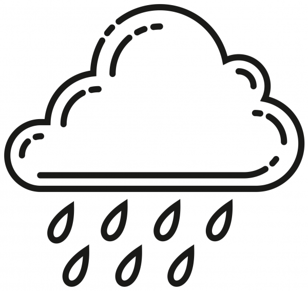 Cloud with Rain coloring page image