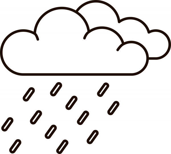 Cloud with Rain coloring page image