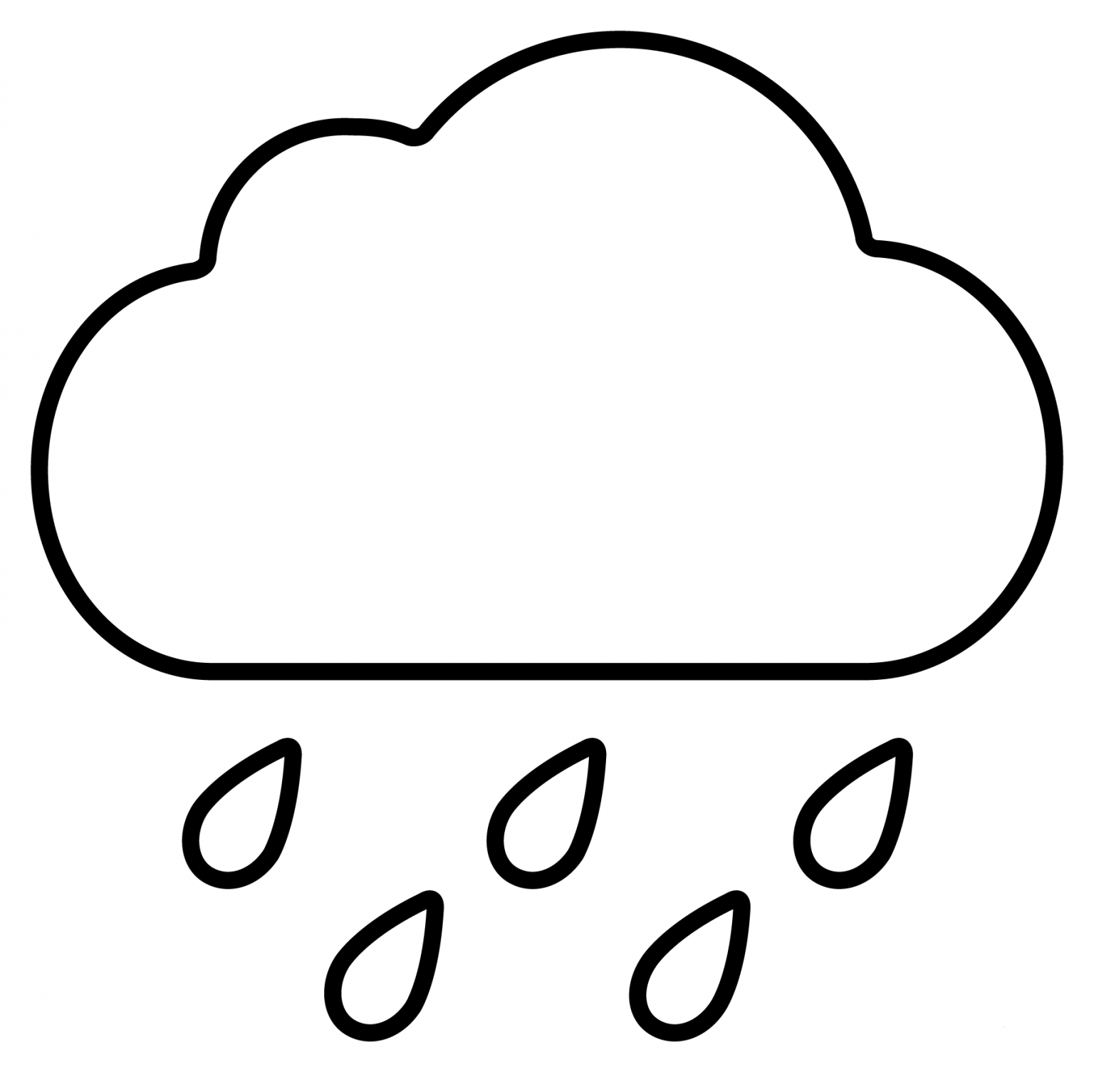 Cloud with Rain Emoji coloring page - ColouringPages