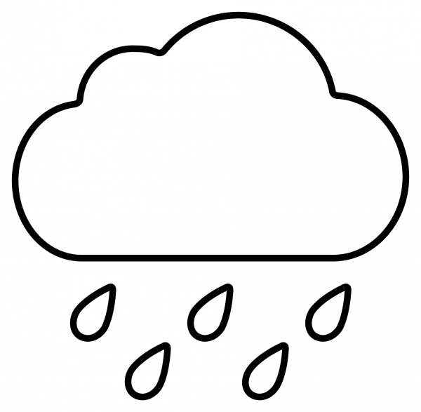 Cloud with Rain Emoji coloring page image