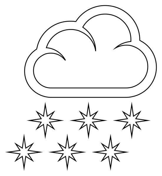 Cloud with Snow coloring page image