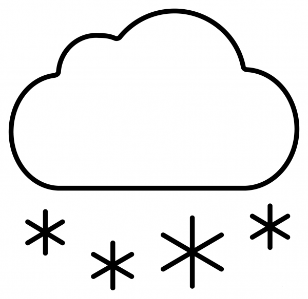 Cloud with Snow Emoji coloring page image