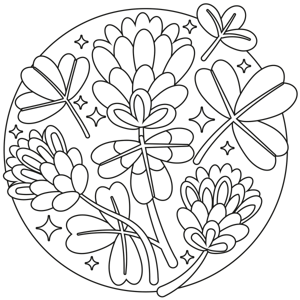 Clover coloring page image