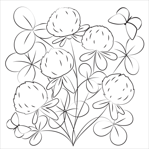 Clover coloring page image