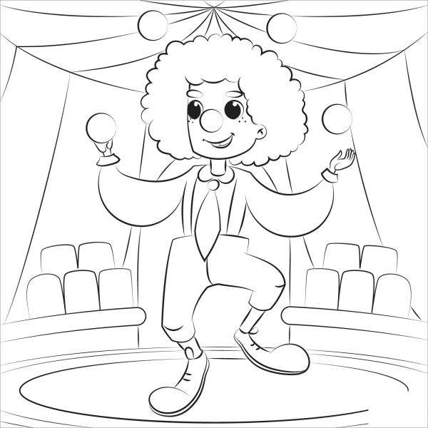 Clown coloring page image