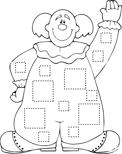 Clown coloring page image