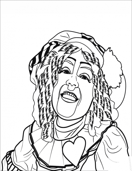 Clown coloring page image