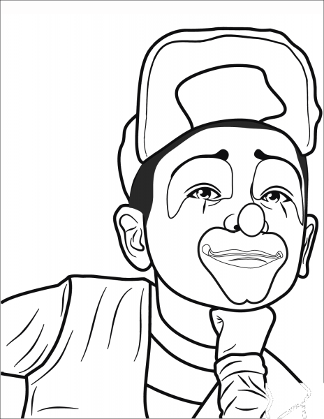 Clown coloring page image