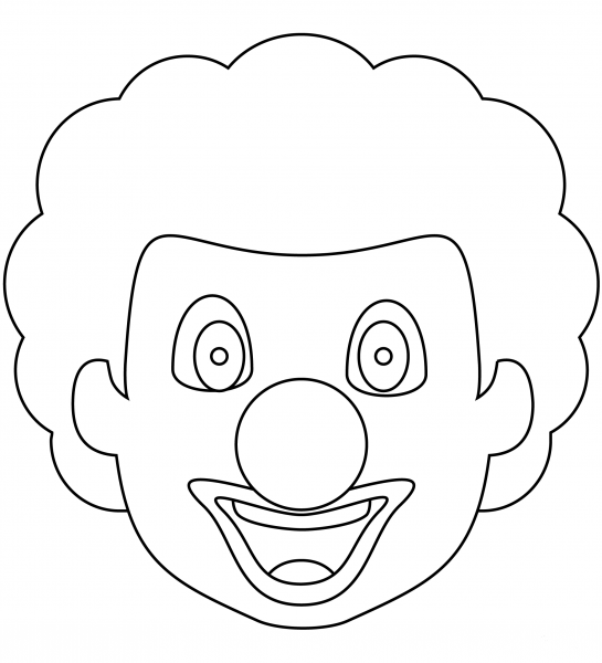 Clown Face coloring page image