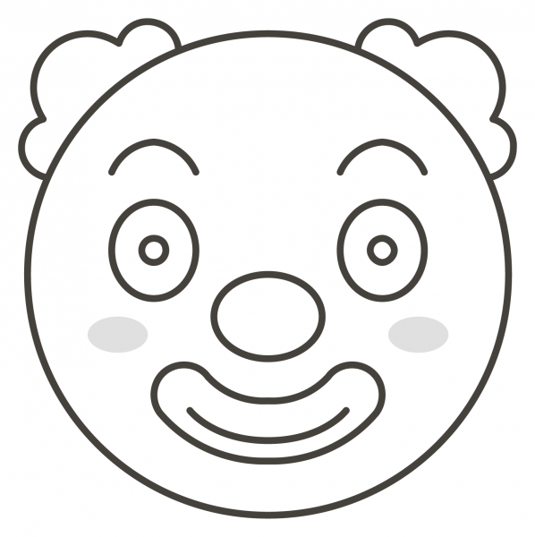 Clown Face coloring page image