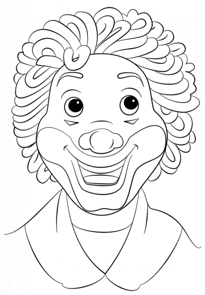 Clown Face coloring page image