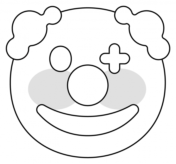 Clown Face Emoji coloring page - ColouringPages