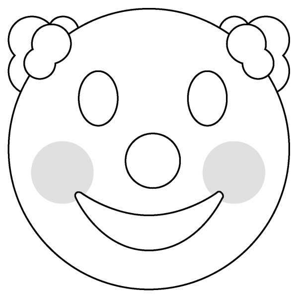 Clown Face Emoji coloring page image