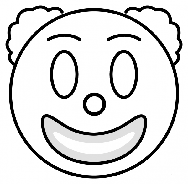 Clown Face Emoji coloring page image