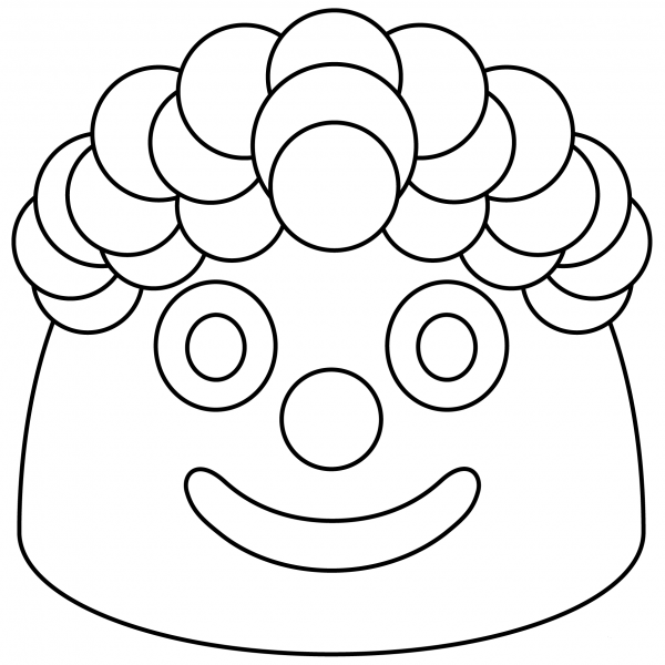 Clown Face Emoji coloring page image
