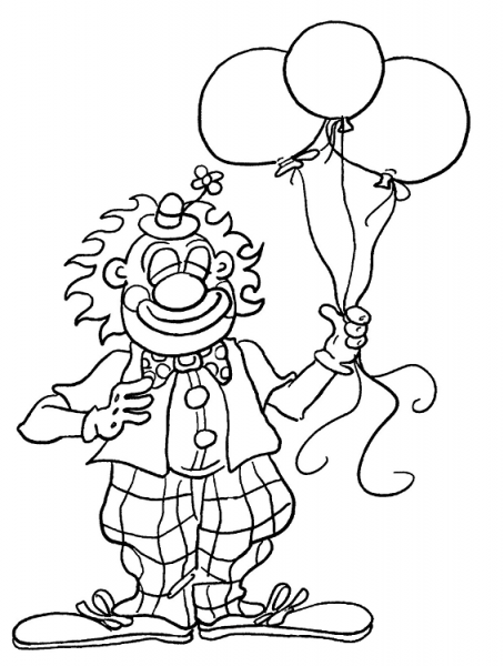 Clown For Birthday party coloring page image