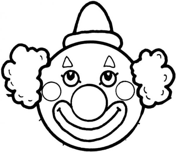 Clown’s Face  coloring page image